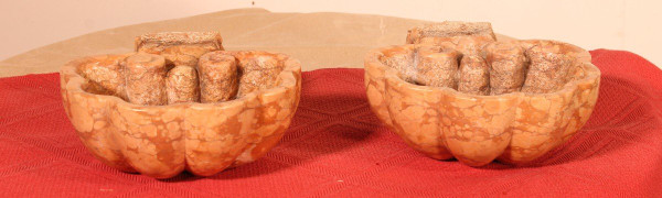 Pair Of Marble Fonts - 19th Century