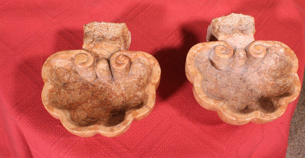 Pair Of Marble Fonts - 19th Century