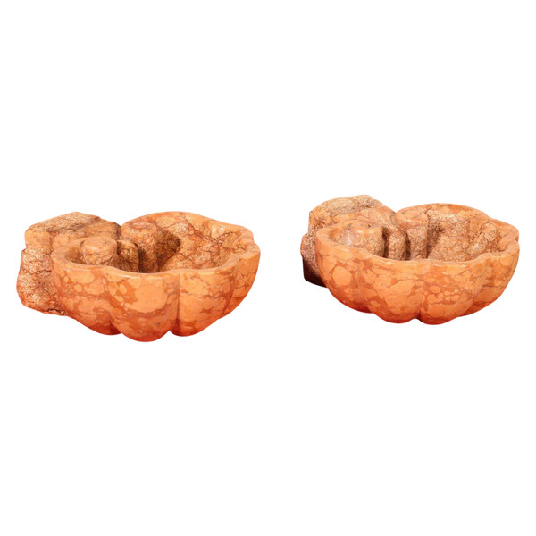 Pair Of Marble Fonts - 19th Century