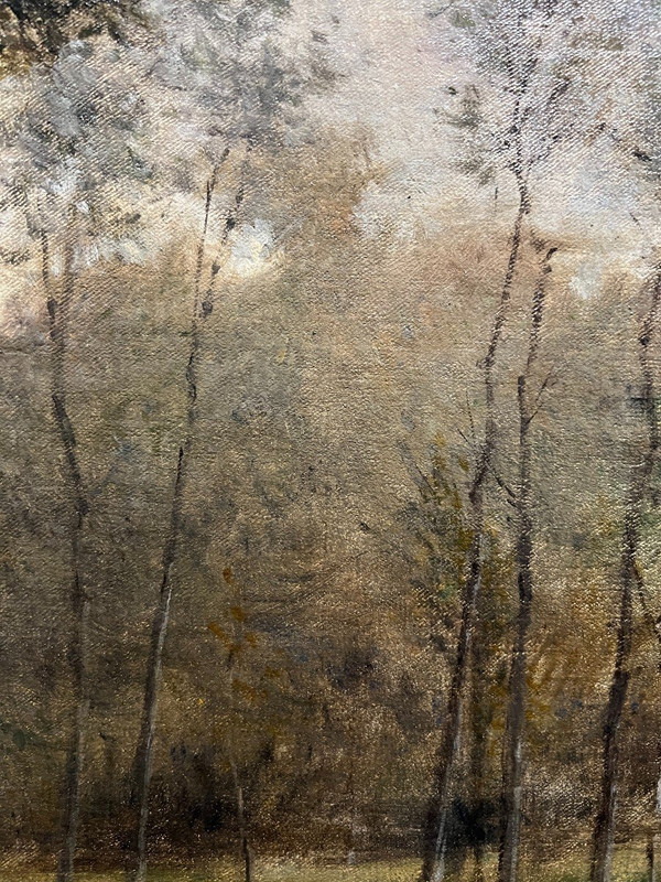 Ernest Joseph Laurent (1859-1929) - Impressionist Landscape At The River And At The Pole, 1885