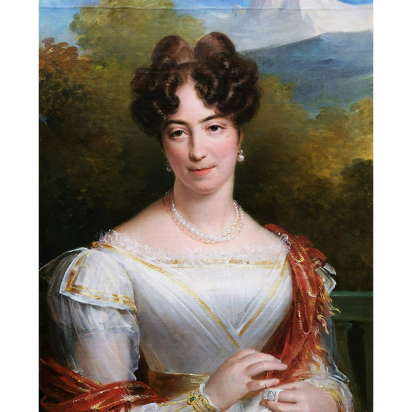 FRENCH or SWISS school of the early 19th century, Portrait of a woman in a white dress