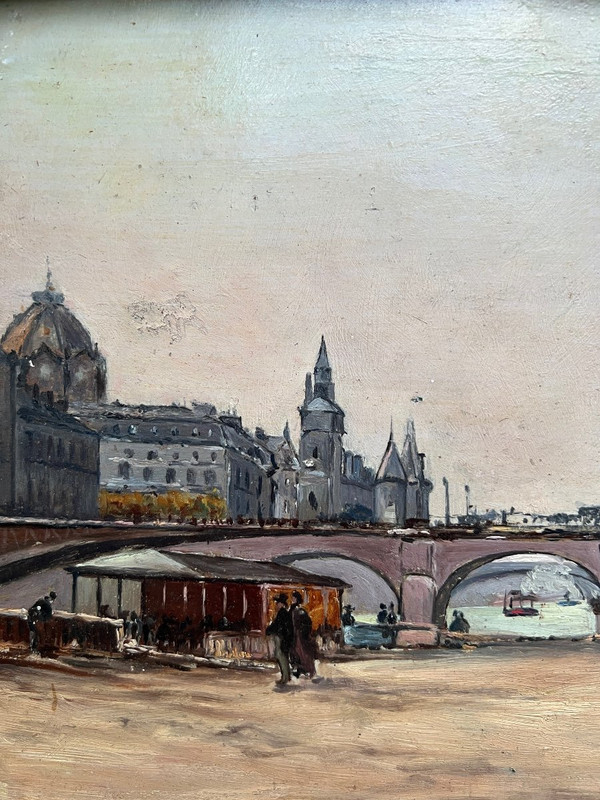 Scuola francese intorno al 1890 - Quays a Parigi