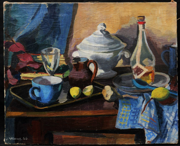 Roger WORMS, Nature morte sur une table