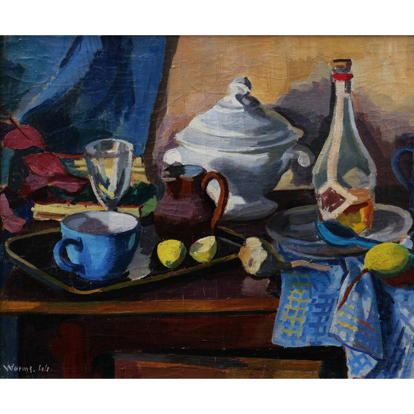 Roger WORMS, Nature morte sur une table