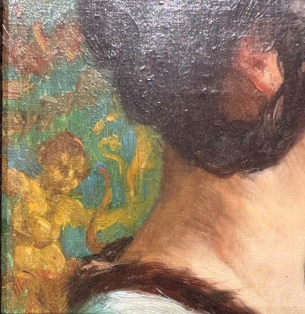 Eugène Deully (1860-1933) - Donna di profilo con calice, 1890 circa