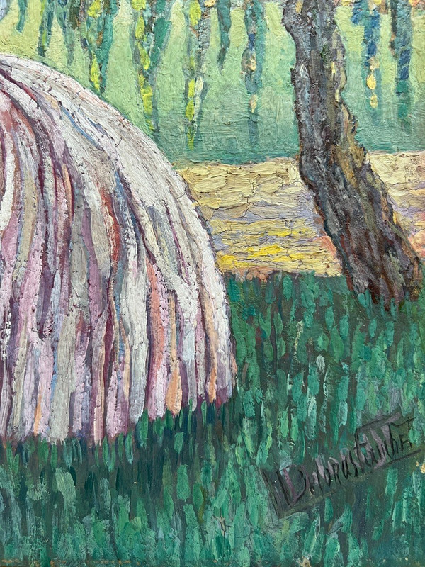 Ecole Française Art Déco - Elégante Au Jardin Et à La Lecture, Signé, Circa 1930