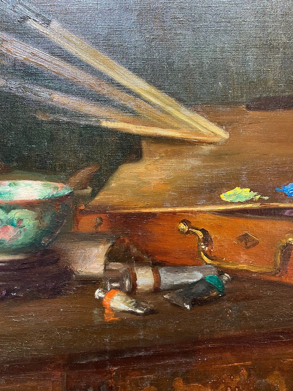 Marthe Moisset (1871 - 1945) - La tavolozza e i pennelli dell'artista, 1906
