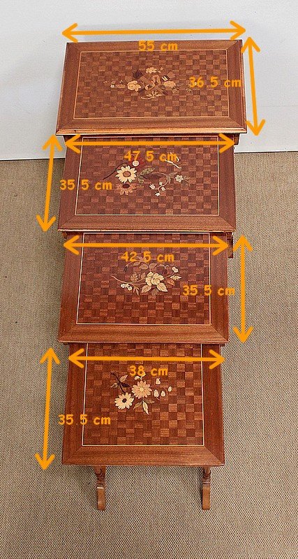  Ensemble de 4 Tables Gigognes - époque 1900 