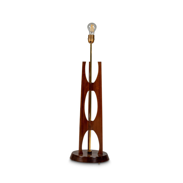 Lampe aus Teakholz und Messing, 1960er Jahre