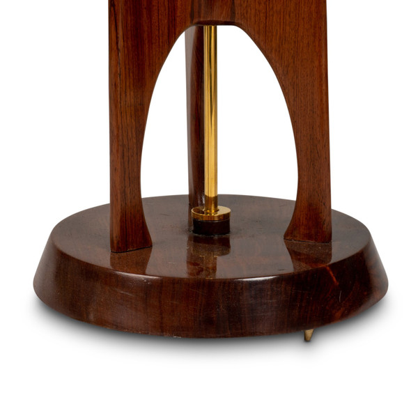 Lampe aus Teakholz und Messing, 1960er Jahre