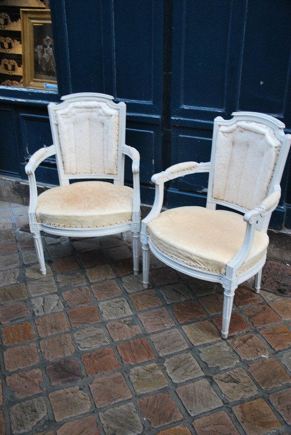 Paire De Fauteuils D époque Louis XVI