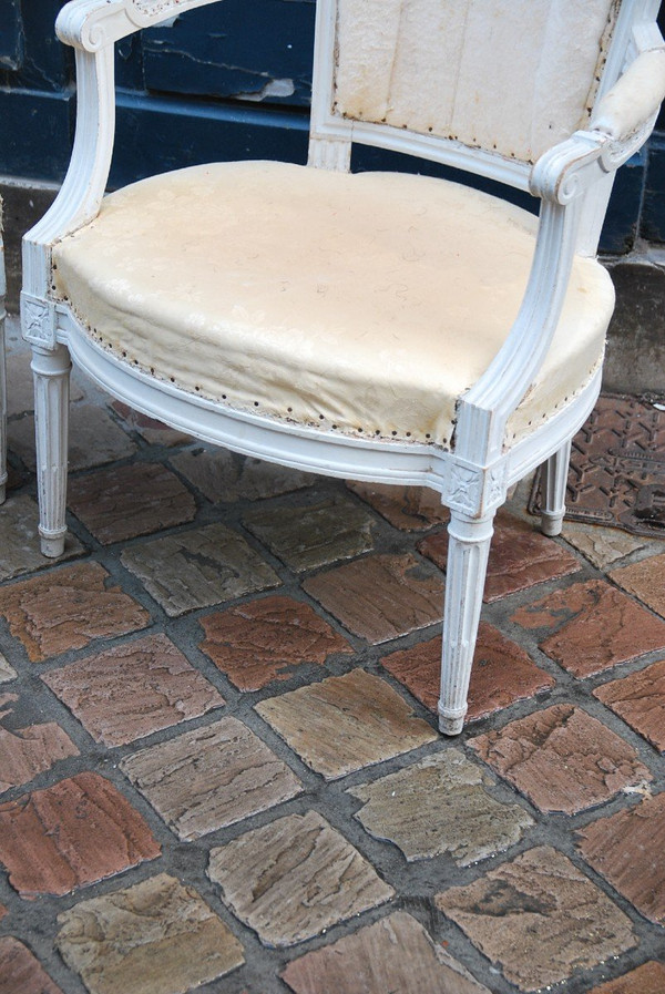 Paire De Fauteuils D époque Louis XVI