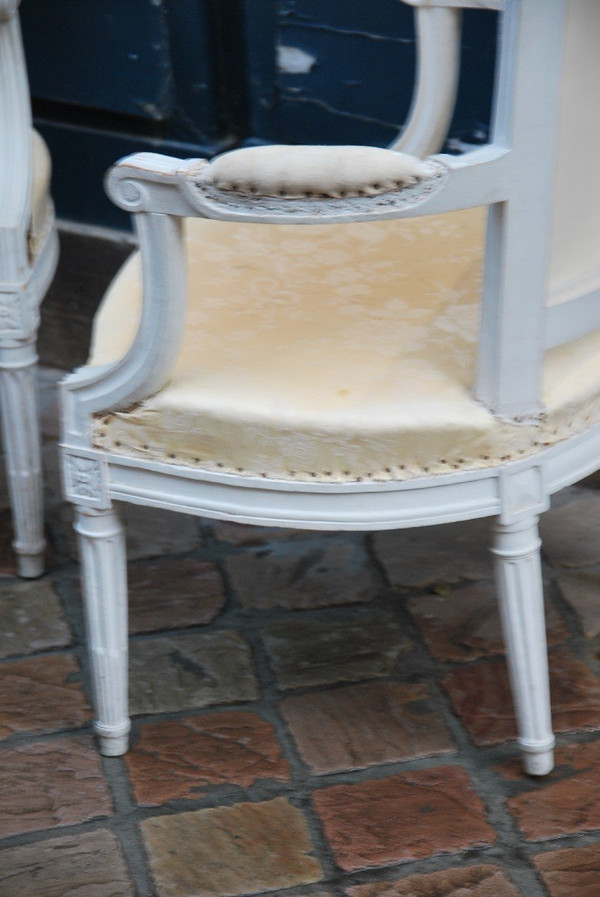 Paire De Fauteuils D époque Louis XVI