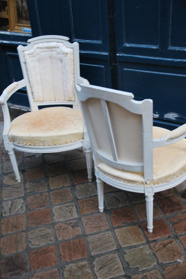 Paire De Fauteuils D époque Louis XVI