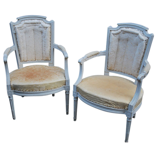 Paire De Fauteuils D époque Louis XVI