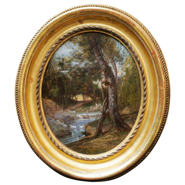 Dominique BARON, Bathers in a landscape