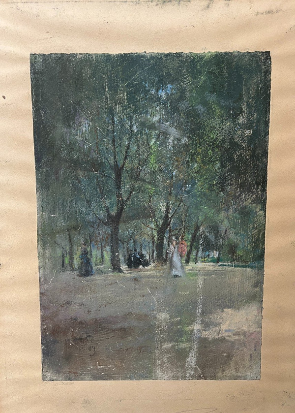 Giuseppe Casciaro (1863-1941) - Elegante In The Garden, 1889
