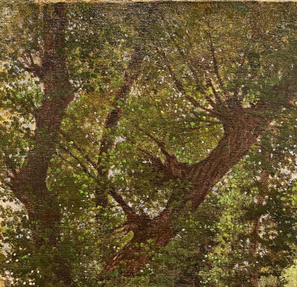 Ecole Impressionniste  - A La Balançoire, Circa 1880. Monogrammé Hm