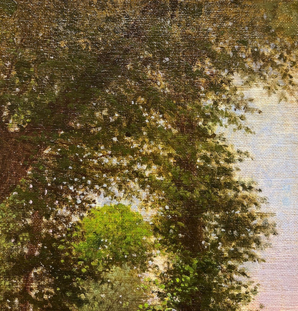 Ecole Impressionniste  - A La Balançoire, Circa 1880. Monogrammé Hm