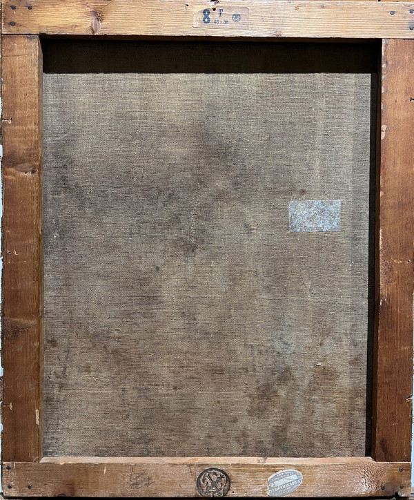 Ecole Impressionniste  - A La Balançoire, Circa 1880. Monogrammé Hm