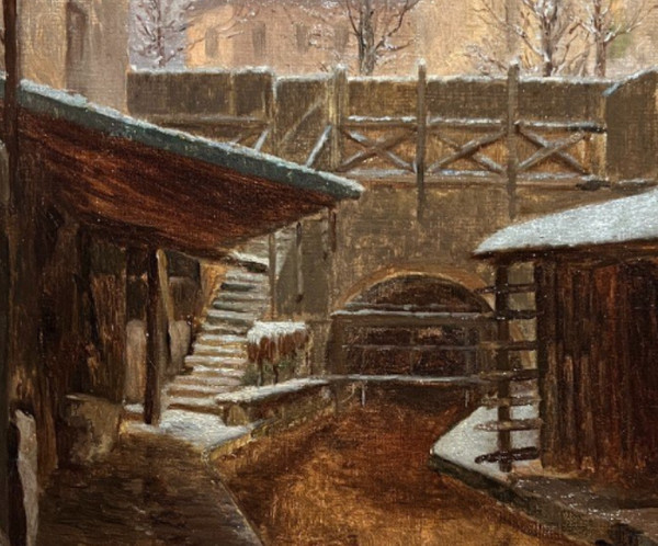 Scuola francese della fine del XIX secolo - Parigi, La Bièvre à Ciel Ouvert, 1885 ca.