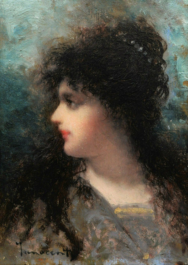 Camillo INNOCENTI, Porträt einer jungen Italienerin, Gemälde