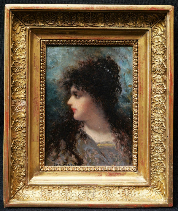 Camillo INNOCENTI, Porträt einer jungen Italienerin, Gemälde
