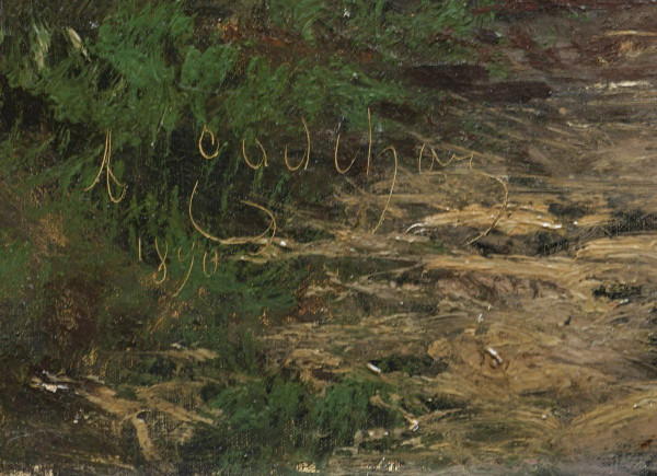 Alfred GODCHAUX, Pyrenean landscape with two figures on a path (VERY LARGE FORMAT)