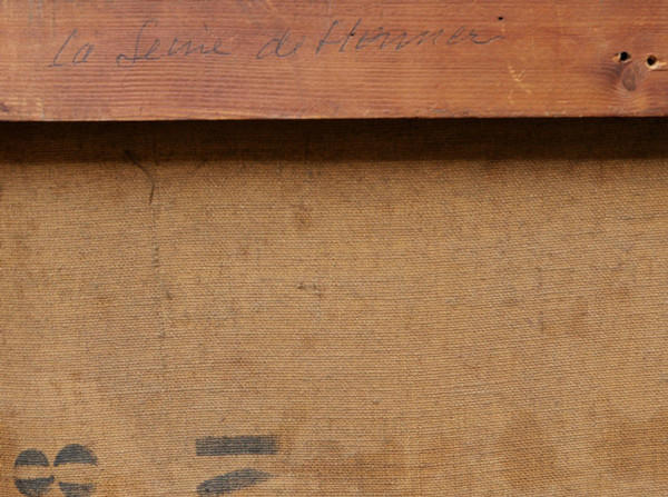 Scuola FRANCESE intorno al 1890, Chiatte ormeggiate sulla Senna