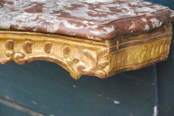 Console En Bois Doré à Un Pied D époque Regence XVIII
