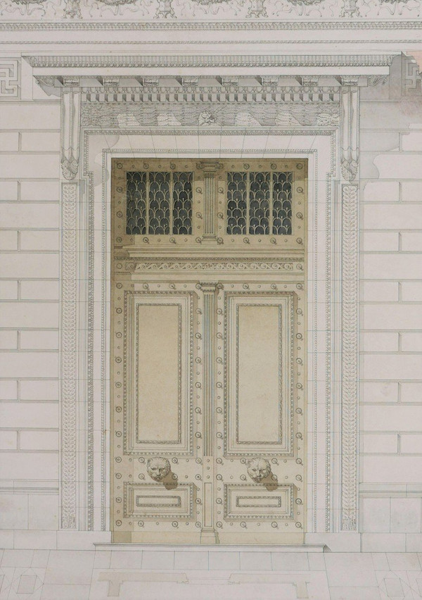 C. ROUGHOL, Projet de porte sur une façade néoclassique