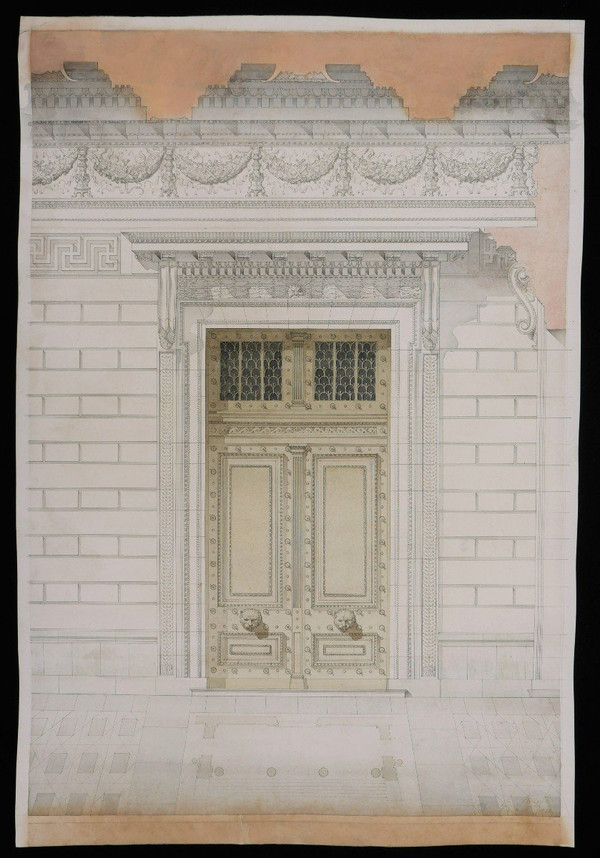 C. ROUGHOL, Projet de porte sur une façade néoclassique