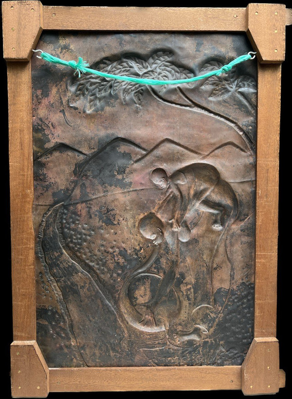 Ecole Française Du XXeme Siècle - Africanist Composition, Repoussé Copper - Dinanderie