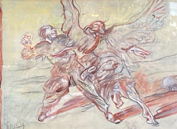 Claude Weisbuch (1927-2014) - Lutte Avec l'Ange Tricephale - Circa 1950