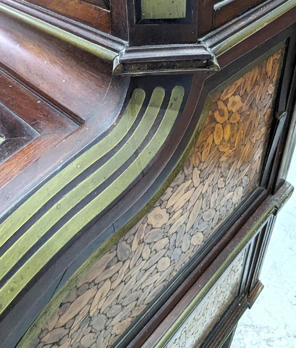 Secrétaire à Cylindre d'époque Louis XVI En Marqueterie De  Bois De Bout époque Fin XVIIIème ,