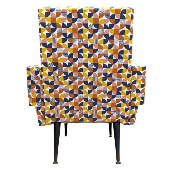 Fauteuil  Design 1950 Recouverts De Tissu Vintage