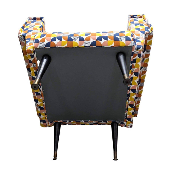 Fauteuil  Design 1950 Recouverts De Tissu Vintage