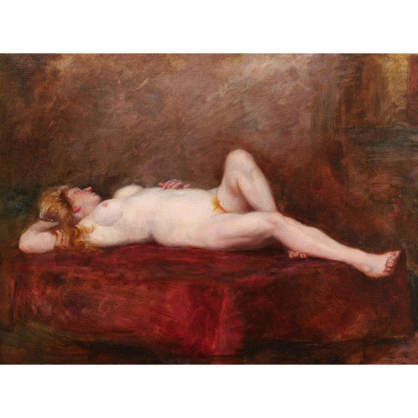 FRANZÖSISCHE Schule des 19. Jahrhunderts, Gefolge von Gustave COURBET, La Belle Rousse