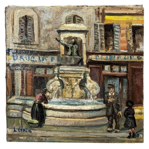 "oil On Canvas By Marcel Leprin Fontaine De Village Definitely One Of The Fountains Of The Basket