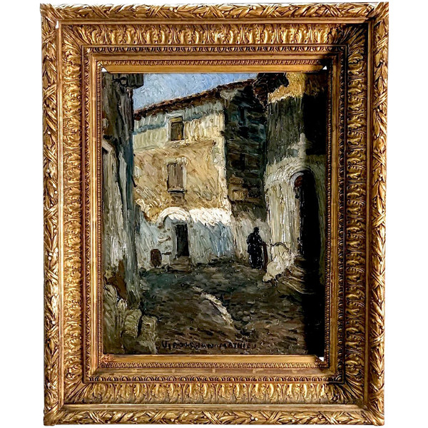 "louis Mathieu Verdilhan Street Of Village Oil On Canvas