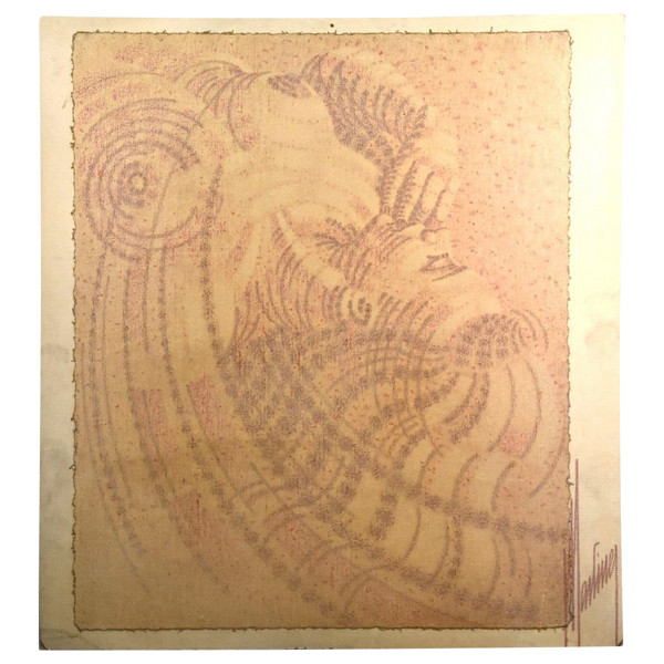 Donna A Carboncino E Sanguine Su Tessuto Scuola Francese Martinez Anni 60 Di Dimensione 143x133
