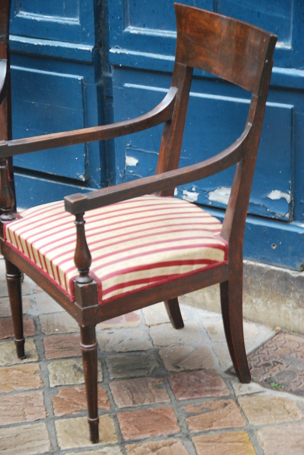Pair Of Directory Armchairs, Consulate Stamped From Achard