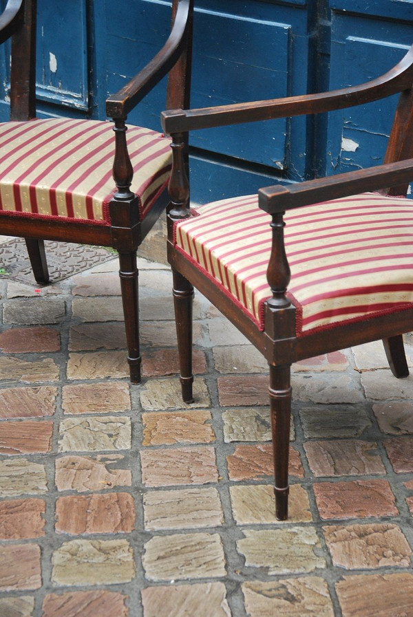 Pair Of Directory Armchairs, Consulate Stamped From Achard