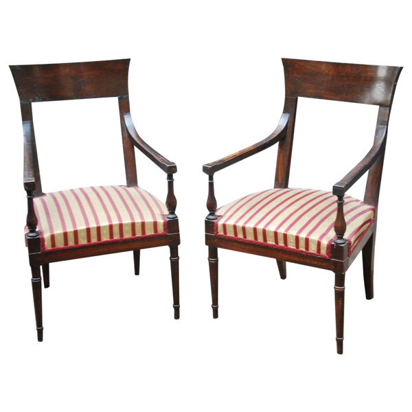 Pair Of Directory Armchairs, Consulate Stamped From Achard
