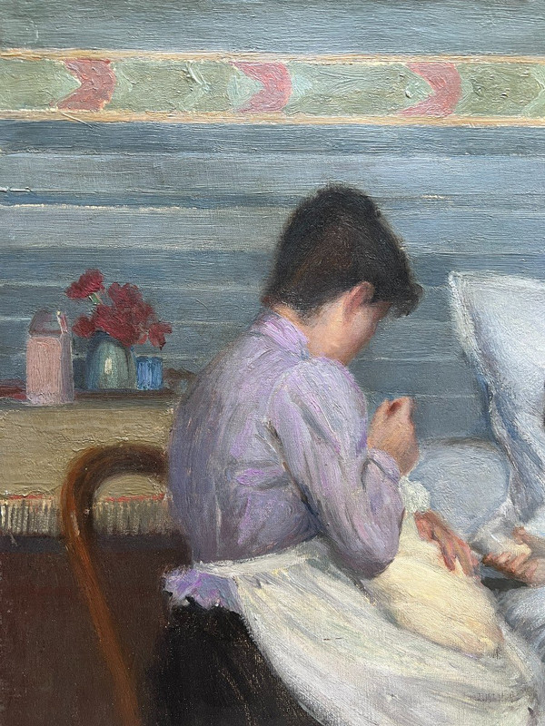 Gustave Poetzsch (1870-1950) - The Birth, First Day - Maternity, Circa 1900