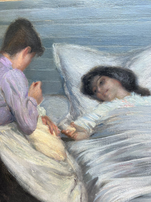 Gustave Poetzsch (1870-1950) - The Birth, First Day - Maternity, Circa 1900