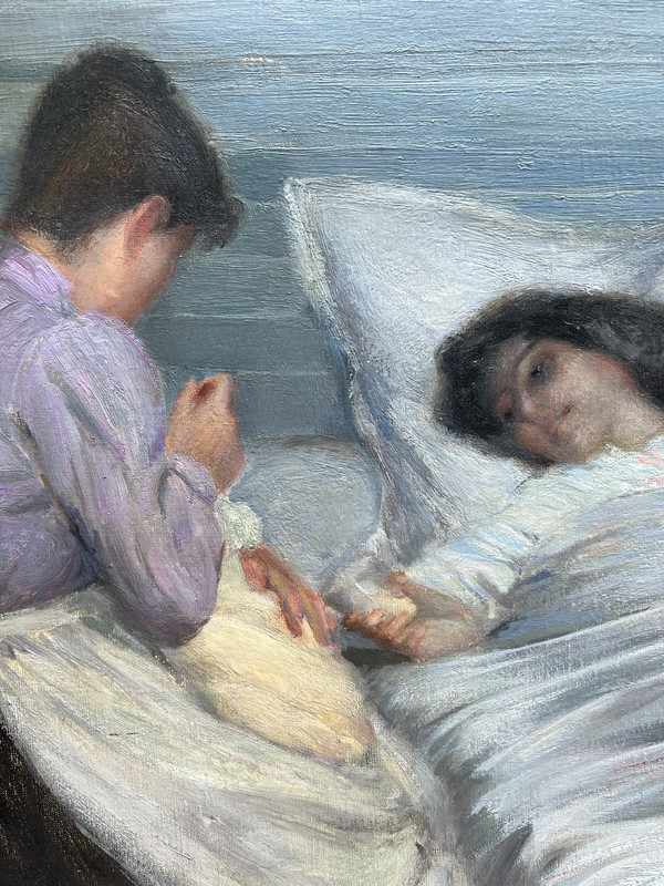 Gustave Poetzsch (1870-1950) - The Birth, First Day - Maternity, Circa 1900