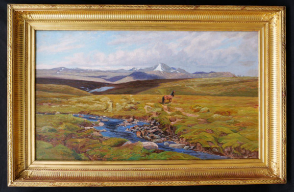 Johannes Marius Hartmann MÜLLER, Cavalli a Høvringen in Norvegia (grande formato)
