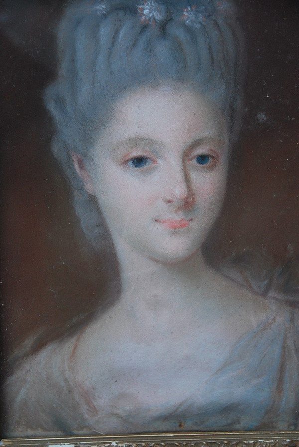 Kleines Pastell, Porträt einer achtzehnten Frau