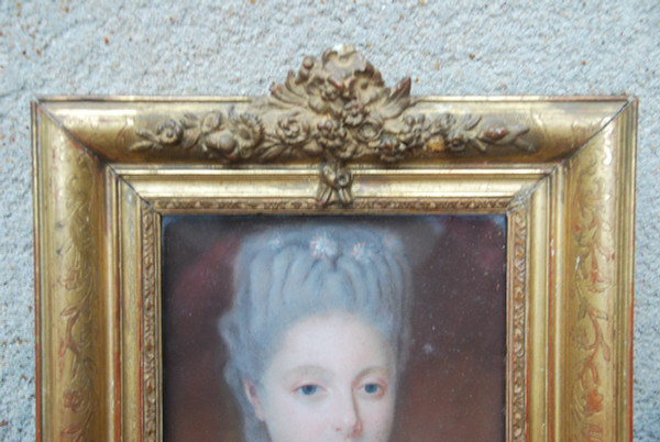 Kleines Pastell, Porträt einer achtzehnten Frau